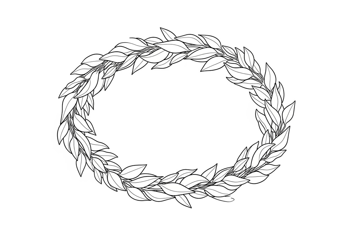 Botanical Oval Wreath Frame Bundle, an Illustration by Designer_Momina (Photo 24 of 51)