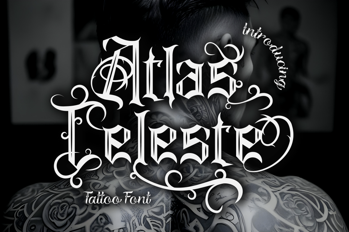Atlas Celeste - Tattoo Font, a Font by PutraCetol Studio (Photo 1 of 11)