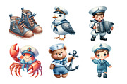 Cute Little Sailor Clipart, an Illustration by Daily.Designs (Thumbnail 2 of 5)