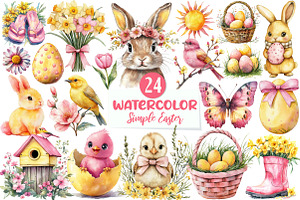 Simple Easter & Spring Clipart, an Illustration by CreationArt
