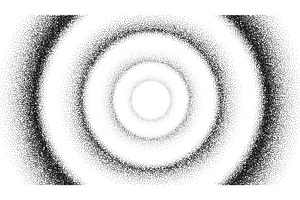 Dotted grainy concentric circles, an Illustration by Andrey Yaroslavtsev