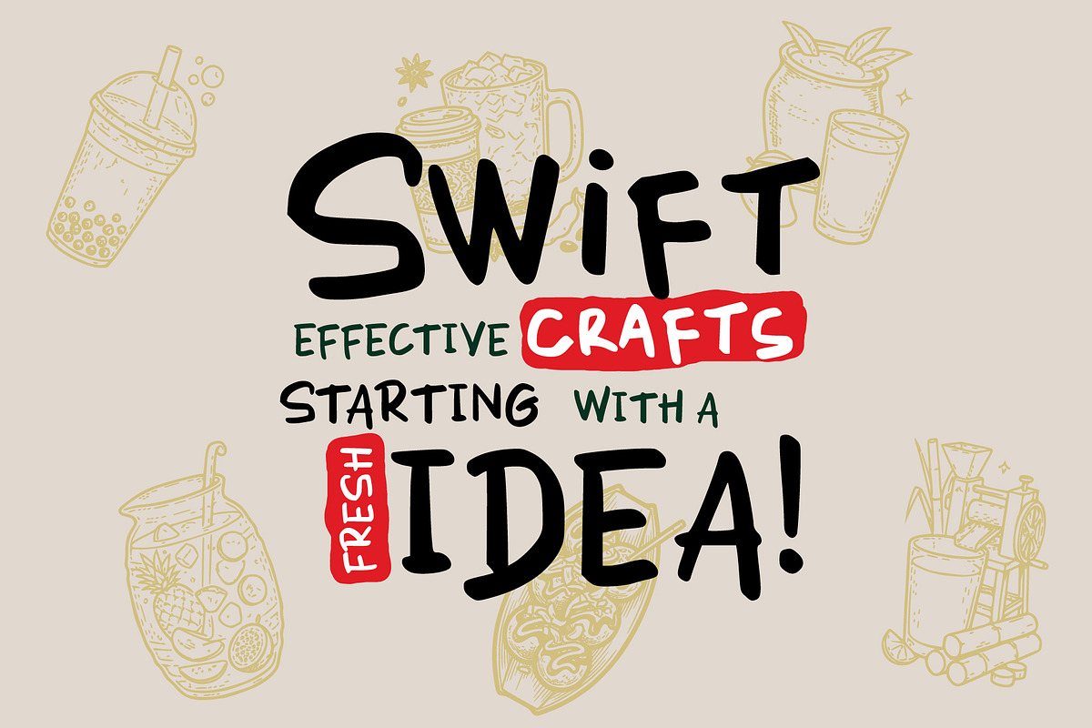 Quick Scribble - Food Base Font, a Handwritten Font by Inviline.co (Photo 7 of 12)