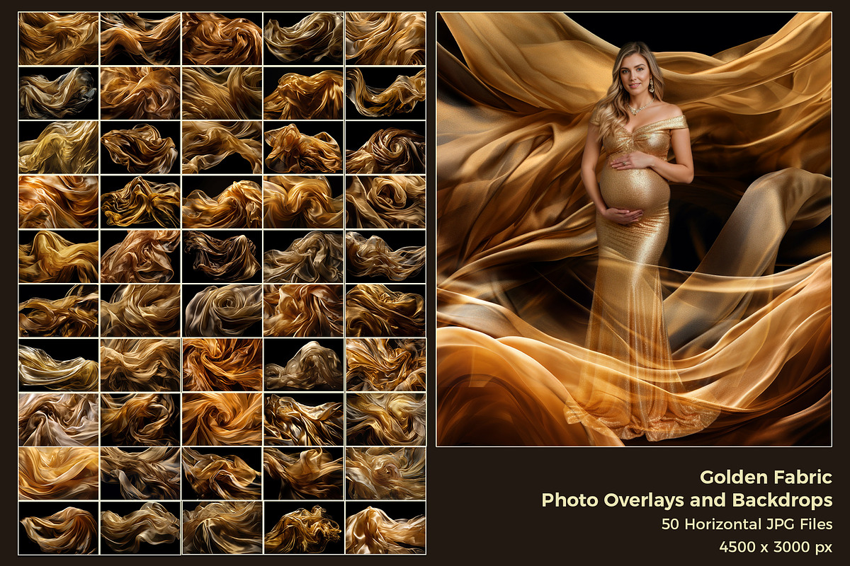 Golden Fabric Overlays, a Texture Graphic by HappyNews (Photo 2 of 8)
