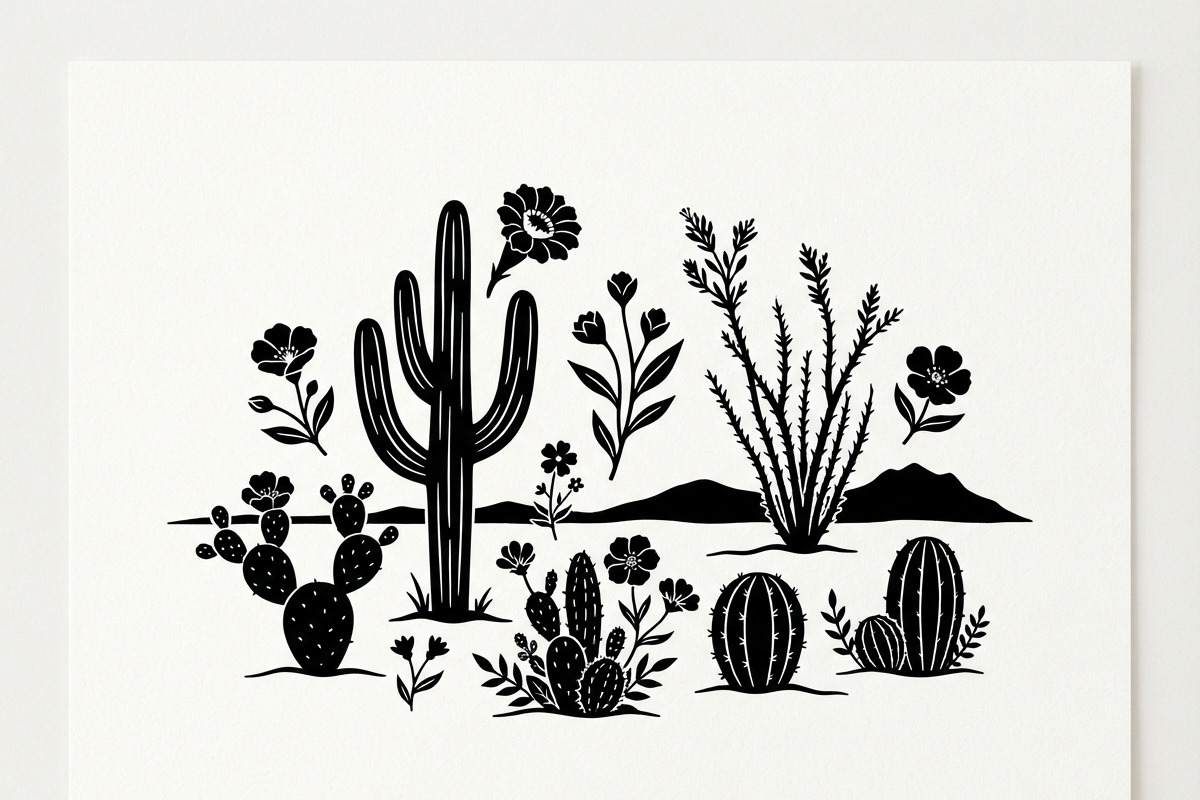 60 Desert Cactus Floral Silhouette, a Seasonal Illustration by Amazin_art (Photo 28 of 38)