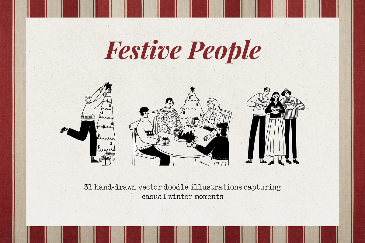 Festive People - vector illustration, a Person Illustration by Valerie (Photo 1 of 7)