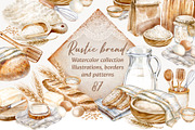 Rustic Bread Watercolor Collection, a Food Illustration by Shabbypie (Thumbnail 1 of 4)