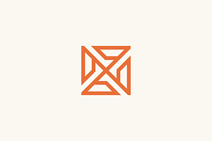 Abstract Geometric Square Cross Logo