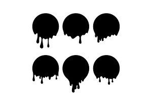 Paint dripping. Current drops. Black, an Icon by Sunny