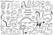 Doodle Dinosaur Clipart, an Animal Illustration by PassionPNGcreation (Thumbnail 1 of 2)