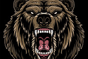 Head Bear, an Animal Illustration by Mark2000 (Thumbnail 1 of 2)