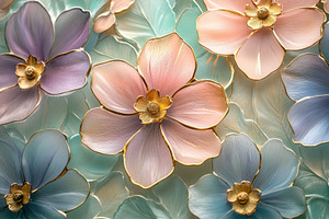 Elegant Pastel Flowers Gold Accents, a Photo by Pixeness Studio