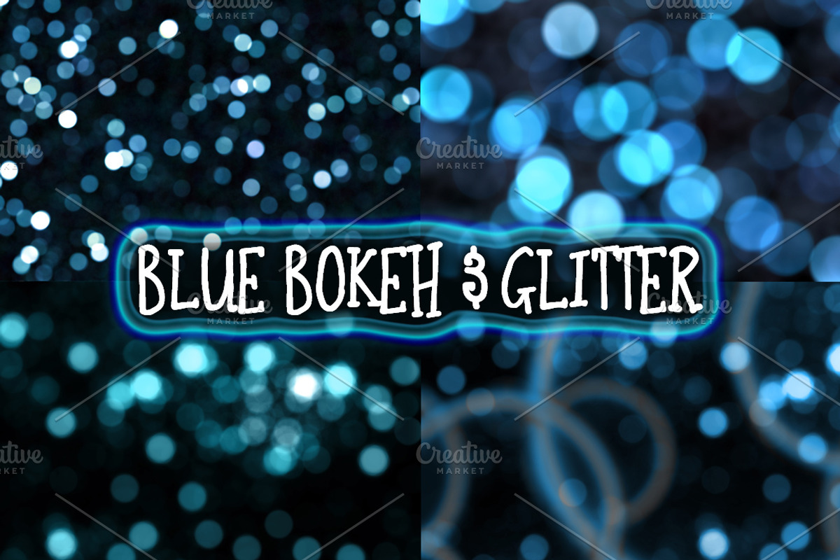 Blue Glitter & Bokeh Backgrounds, a Texture Graphic by Paper Element (Photo 3 of 3)