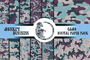 Fashionable camo digital paper pack, a Texture Illustration by Monkey Business (Thumbnail 1 of 8)