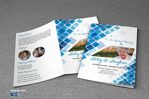 Funeral Program Template Blue, a Brochure Template by Madhabi Studio
