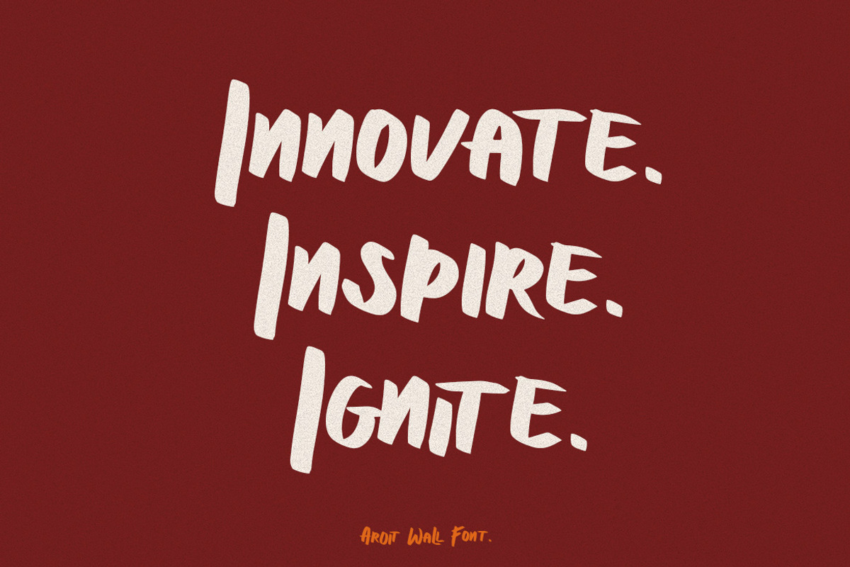 Aroit Wall - Modern Display Font, a Handwritten Font by Samtiv Studio (Photo 3 of 6)