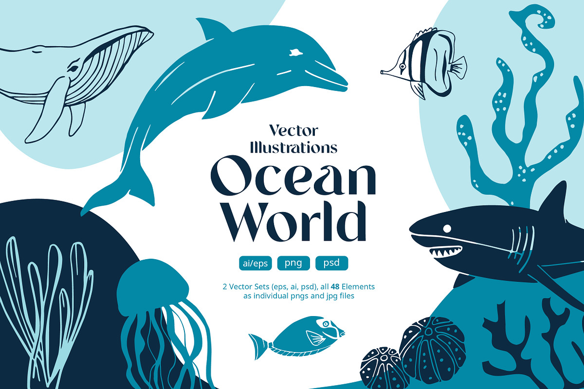 Ocean Marine Animal Illustrations, an Animal Illustration by Annakaroline (Photo 1 of 8)