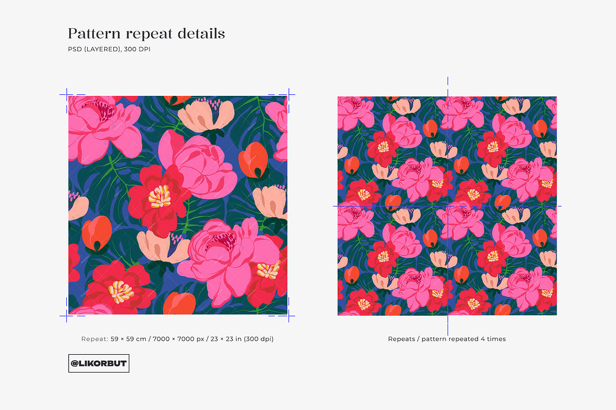 Bold Bloom Abstract Flower Pattern, a Pattern Graphic by likorbut (Photo 4 of 12)