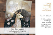 Soft Ink Woodlands Postcard Set, an Animal Illustration by The Dutch Lady Designs (Thumbnail 3 of 8)