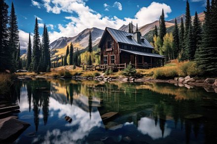 Mountains reflected in the lake, Jas, a Photo by Iftikhar Alam