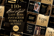 Black & Gold Instagram Templates, a Social Media Template by Faytemplates (Thumbnail 1 of 9)