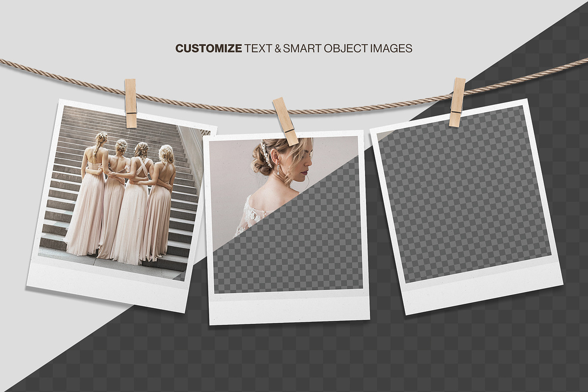 Hanging Polaroid Photo Mockup, a Social Media Template by DesignerCandies (Photo 3 of 6)