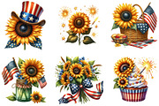 4th of July Sunflower Clipart, an Illustration by DreamArtGraphic (Thumbnail 3 of 4)