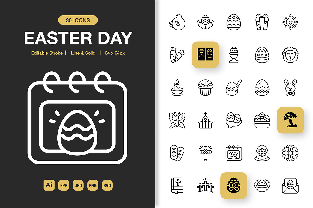 Easter Day Icons, an Icon by Spacepixel Creative (Photo 1 of 3)