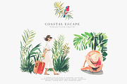 watercolor beach clipart collection, a Decorative Illustration by Patishop Art (Thumbnail 6 of 10)