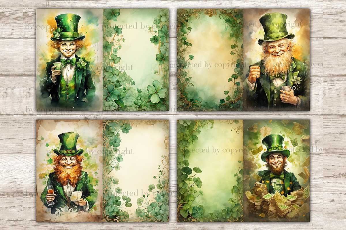 St. Patrick's Day Junk Journal Pages, a Seasonal Illustration by GlamArtZhanna (Photo 3 of 10)