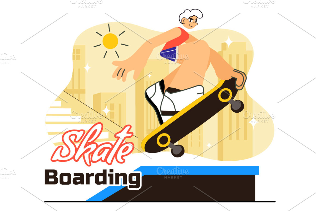 10 Extreme Skateboarding Tricks, a Sport Illustration by denayunebgt (Photo 4 of 4)