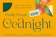 Cednight High-Contrast Modern Serif, a Serif Font by timelesstype.co (Thumbnail 1 of 10)