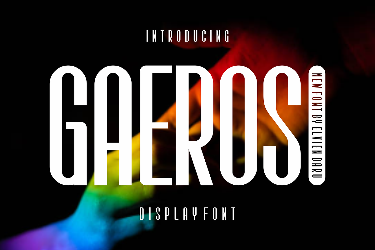 Gaeros - Display Font, a Sans Serif Font by lelevien (Photo 1 of 4)
