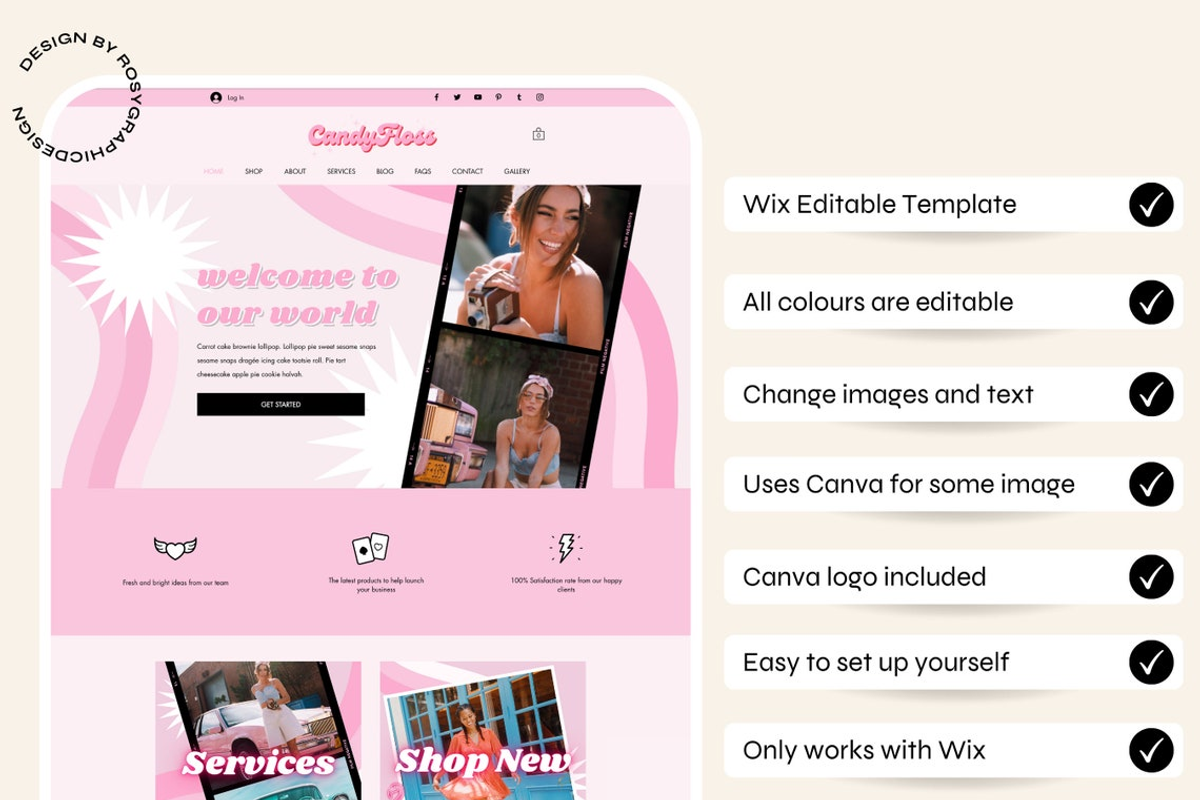 Wix Website Template -Retro Candy, a Wix Template by The Pixel Palace (Photo 3 of 9)