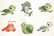 Under the Sea Watercolor Clipart, an Illustration by DreamCafeArt (Thumbnail 4 of 7)