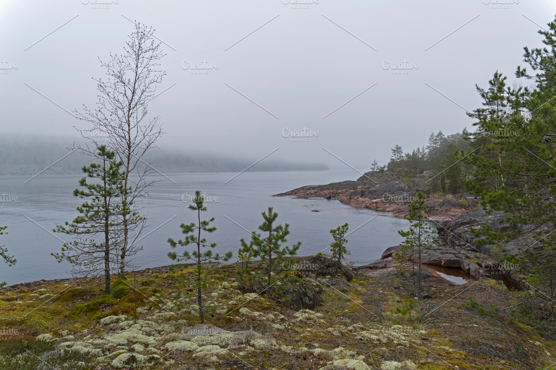 Fog in the ladoga skerries containing fog, haze, and mist, a Nature Photo by possum