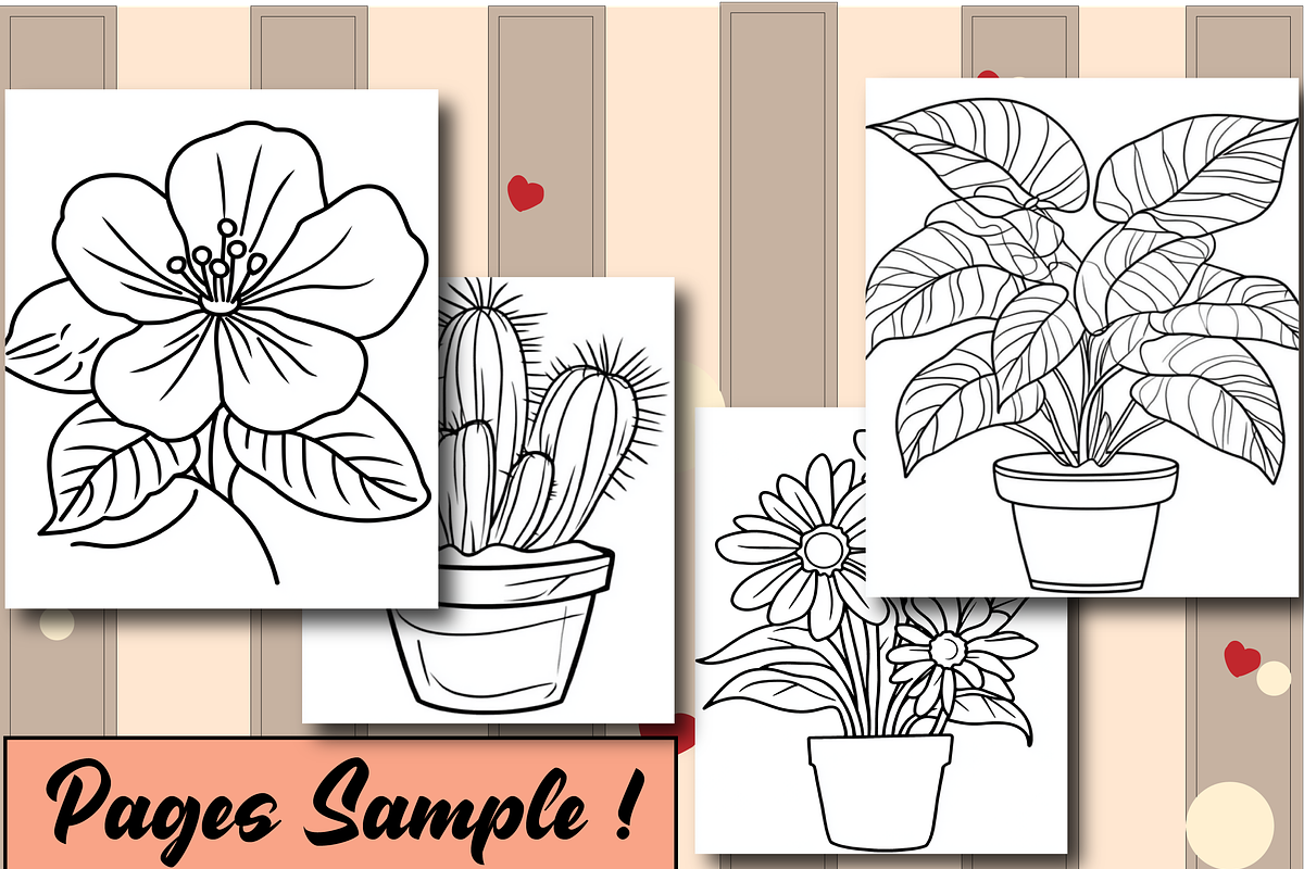 Flower Plants Bold & Easy Coloring, an Animal Illustration by Design Home (Photo 3 of 4)