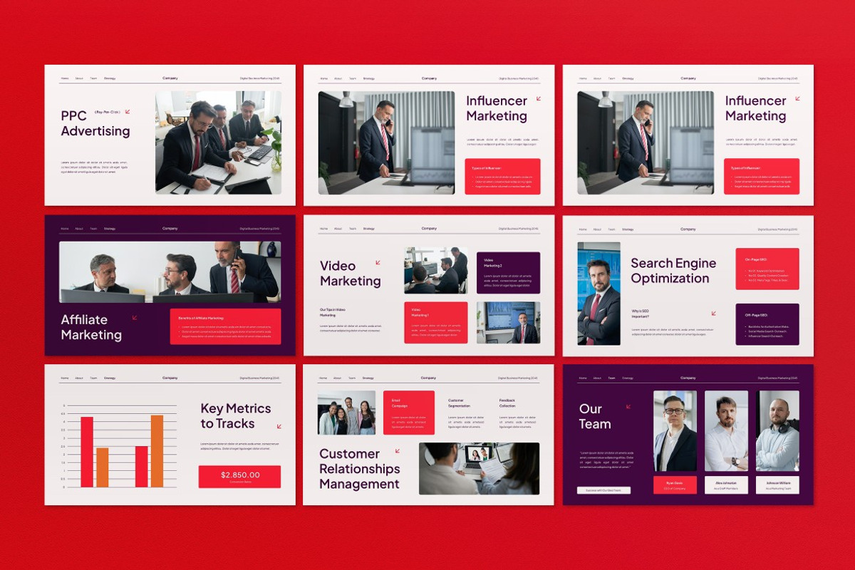 White Red Business Marketing Keynote, a Presentation Template by graphicook (Photo 3 of 4)
