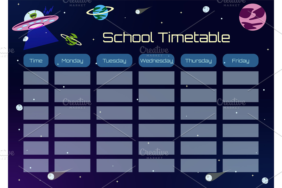 School Timetable for Space Lovers