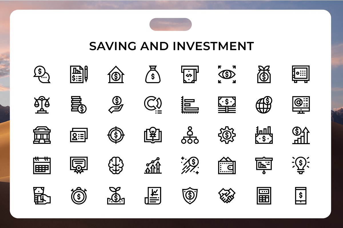 Saving And Investment Icons, an Icon by Wencory