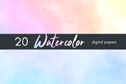 Pastel Watercolor Digital Papers, a Background Graphic by Business Chic (Thumbnail 2 of 5)