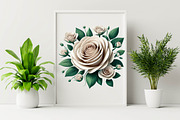 Garden Rose Paper Flower Sublimatio, an Illustration by SVGArt (Thumbnail 4 of 7)