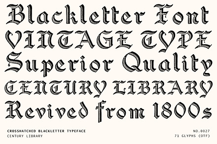 Vintage Crosshatch Blackletter Font