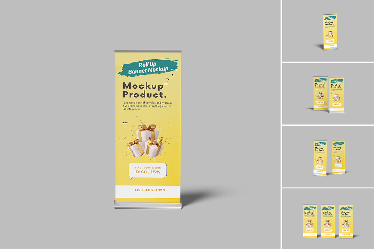 Roll Up Banner Mockup, a Product Mockup by rizalamora (Photo 1 of 11)