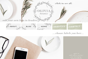 Botanical Website Blog Branding Kit