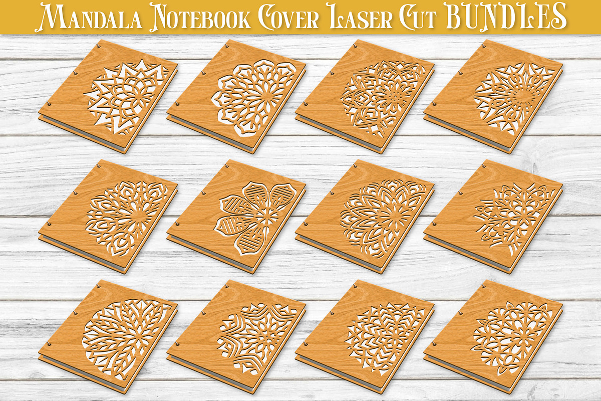 Mandala Notebook Cover Laser Cut 12, a Graphic by OTVEY DESIGN (Photo 1 of 13)