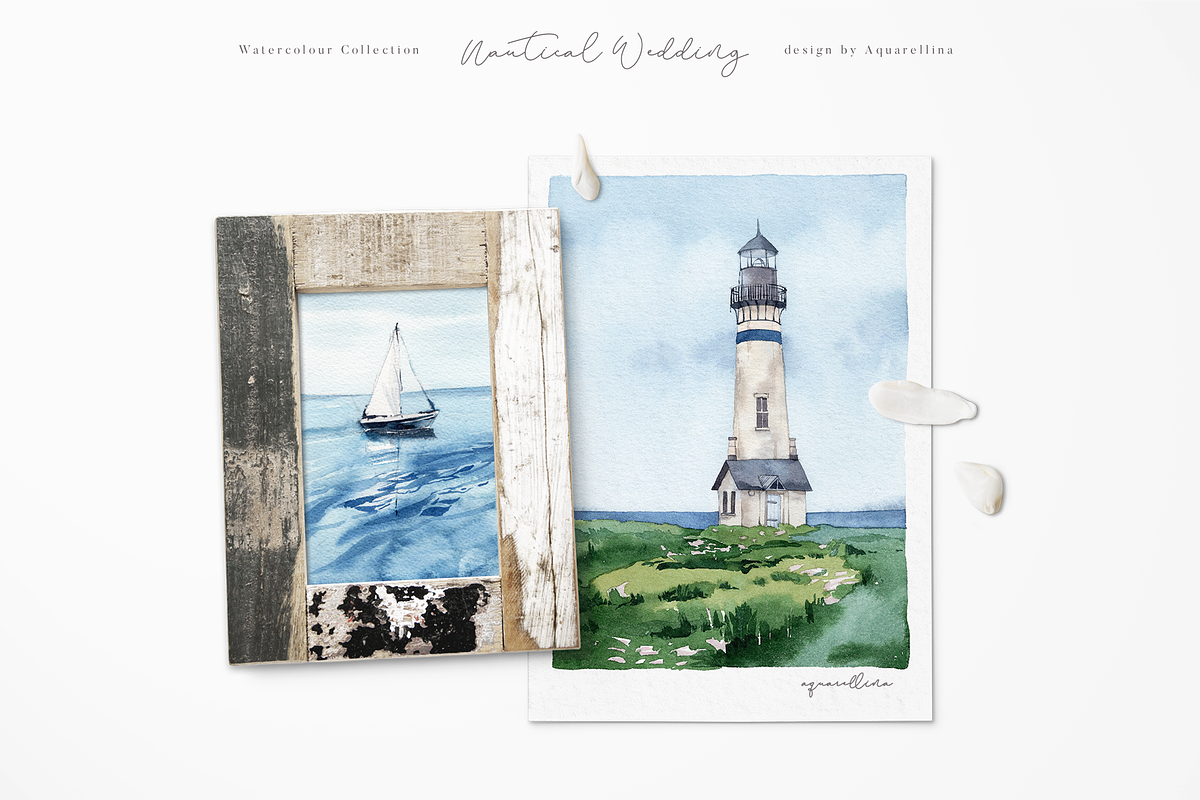 Nautical Beach Wedding Illustrations, a Decorative Illustration by Aquarellina (Photo 8 of 34)