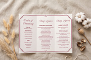 Burgundy Wedding Program Template, an Invitation Template by Arslan (Thumbnail 4 of 4)