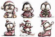 Quirky Christmas Penguin Clipart, an Illustration by Libby Wishes (Thumbnail 3 of 7)