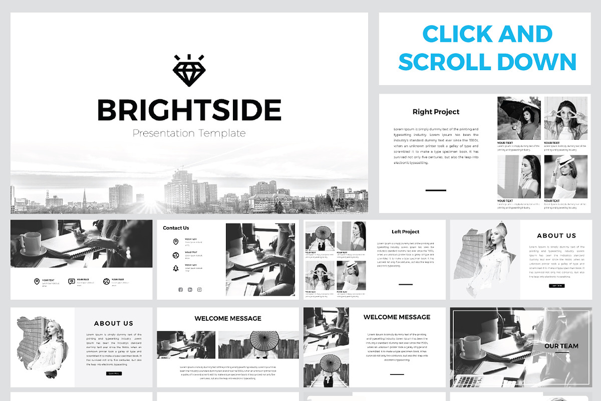 Brightside PowerPoint Template, a Presentation Template by Yellowplate