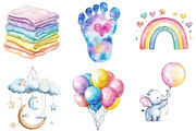 Baby Shower Clipart Bundle, an Illustration by Watercolor design (Thumbnail 2 of 4)